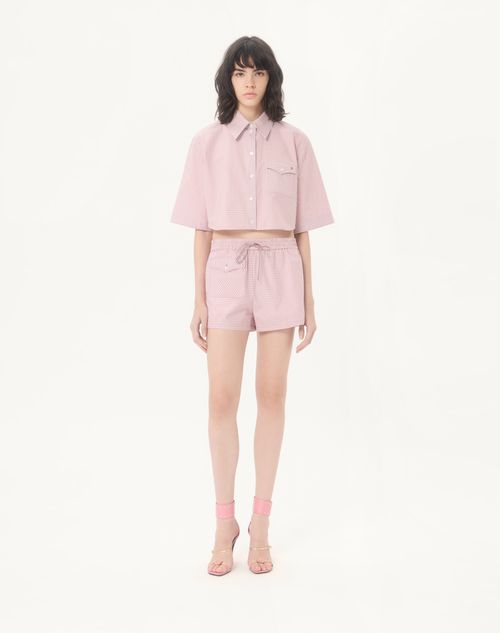 Valentino - Check Pattern Shorts - Pink/ivory - Woman - Trousers And Shorts